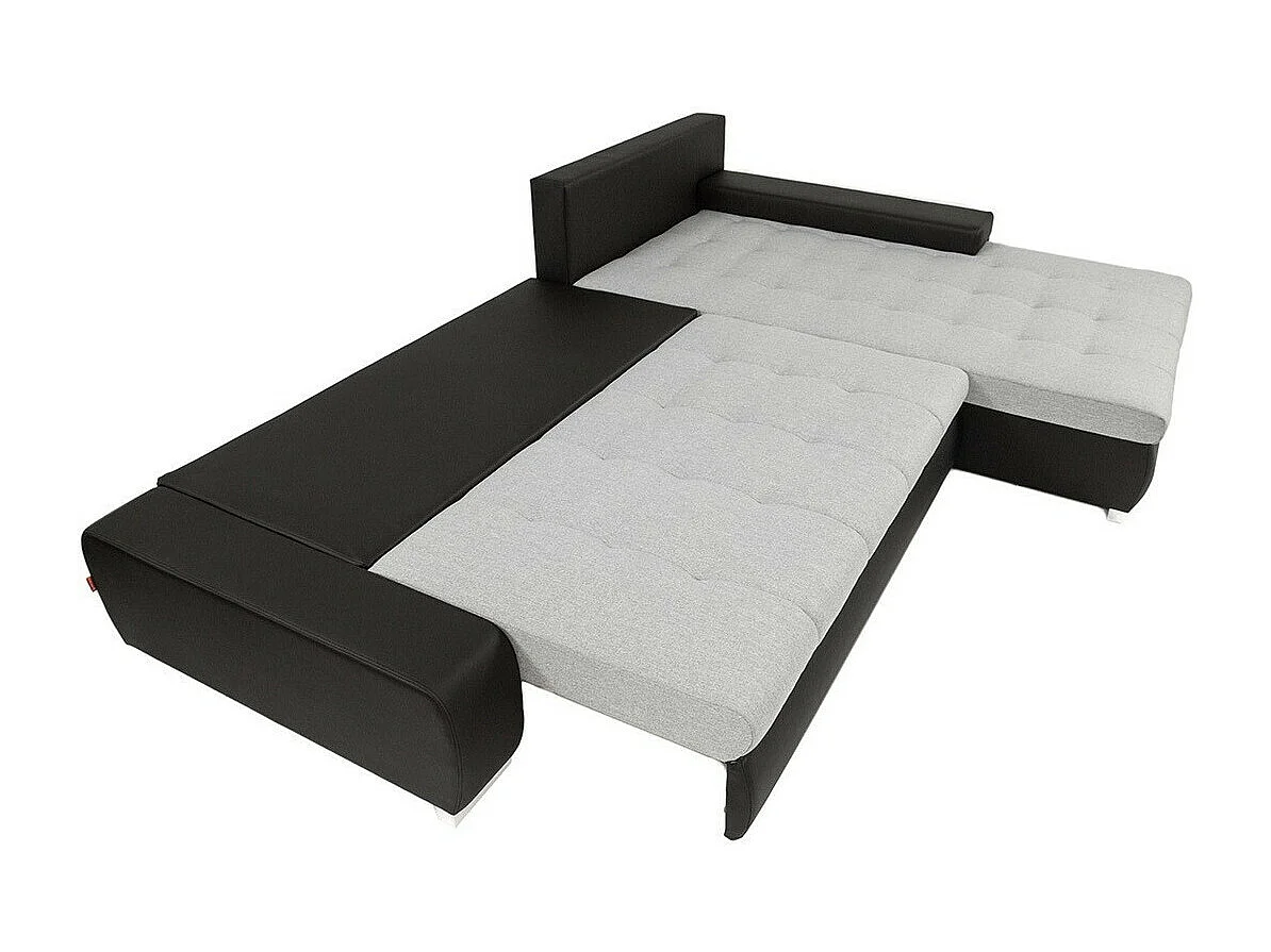 Sofá rinconero Comfivo 147, Gris, Función de descanso, Almacenaje, 302x213x80cm