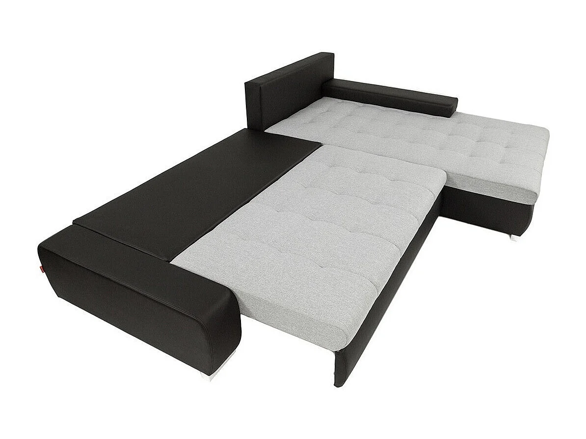 Sofá rinconero Comfivo Nitor II, Gris oscuro, Función de descanso, Almacenaje, 302x213cm