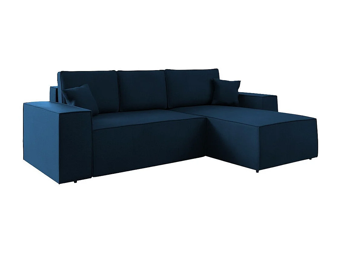 Sofá rinconero Clovis 108, Azul, Función de descanso, Almacenaje, 279x174x94cm