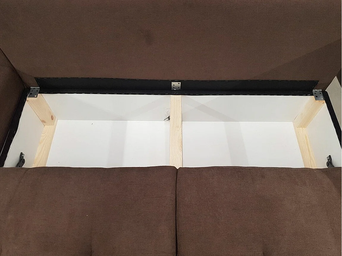 Canapé d'angle Muncie 109, Vert, Fonction de couchage, Boîte de literie, 256x157x97cm