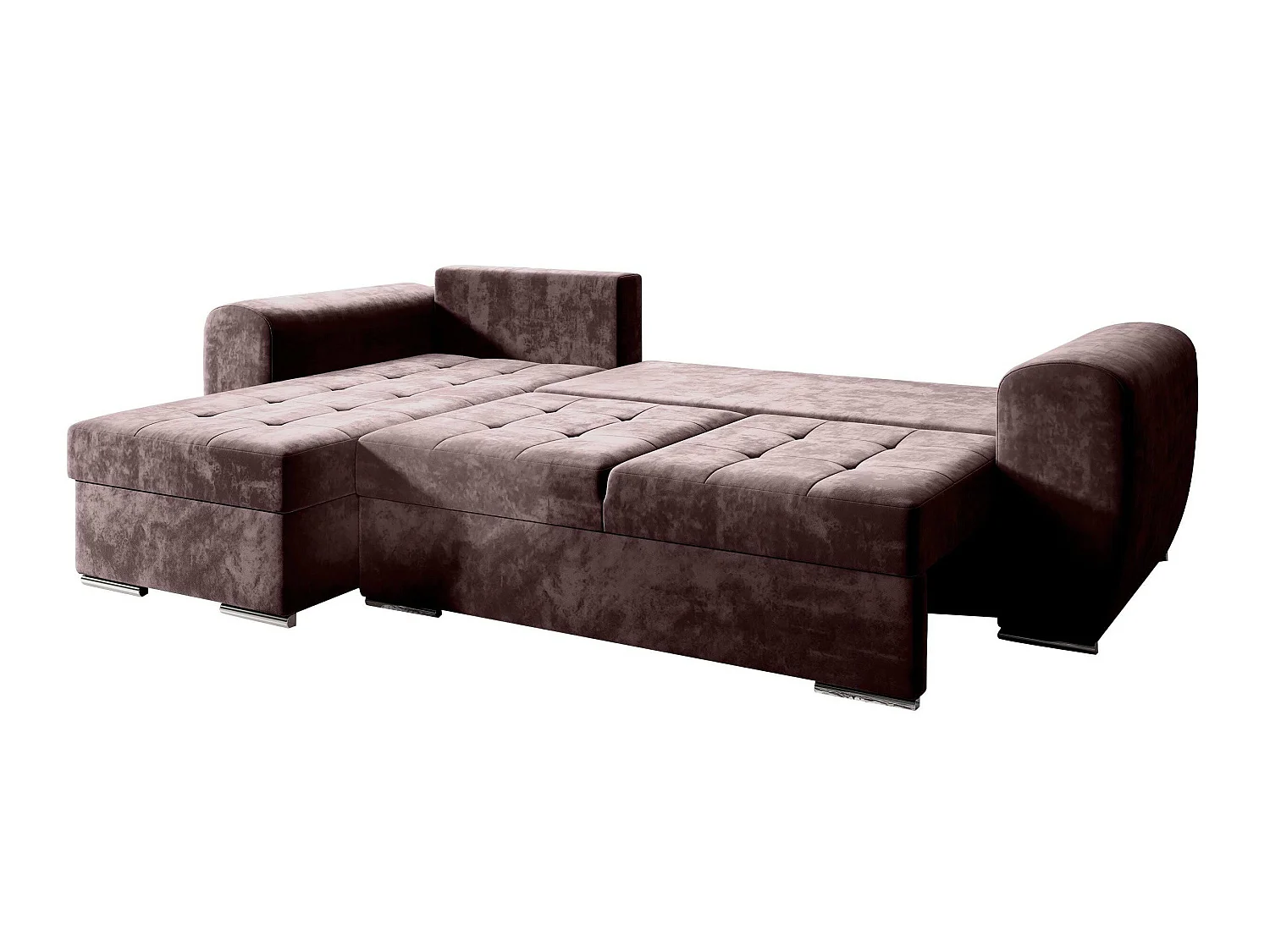 Canapé d'angle convertible 3 places en tissu vert MUNCIE