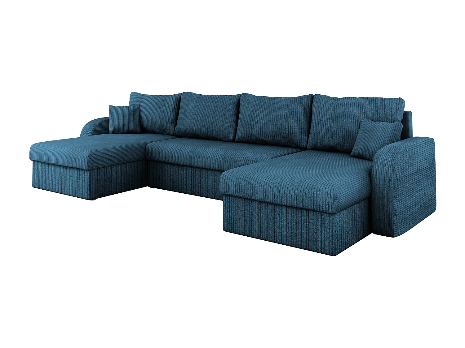 Canapé d'angle Comfivo 233, Turquoise, Fonction de couchage, Boîte de literie, 304x140cm