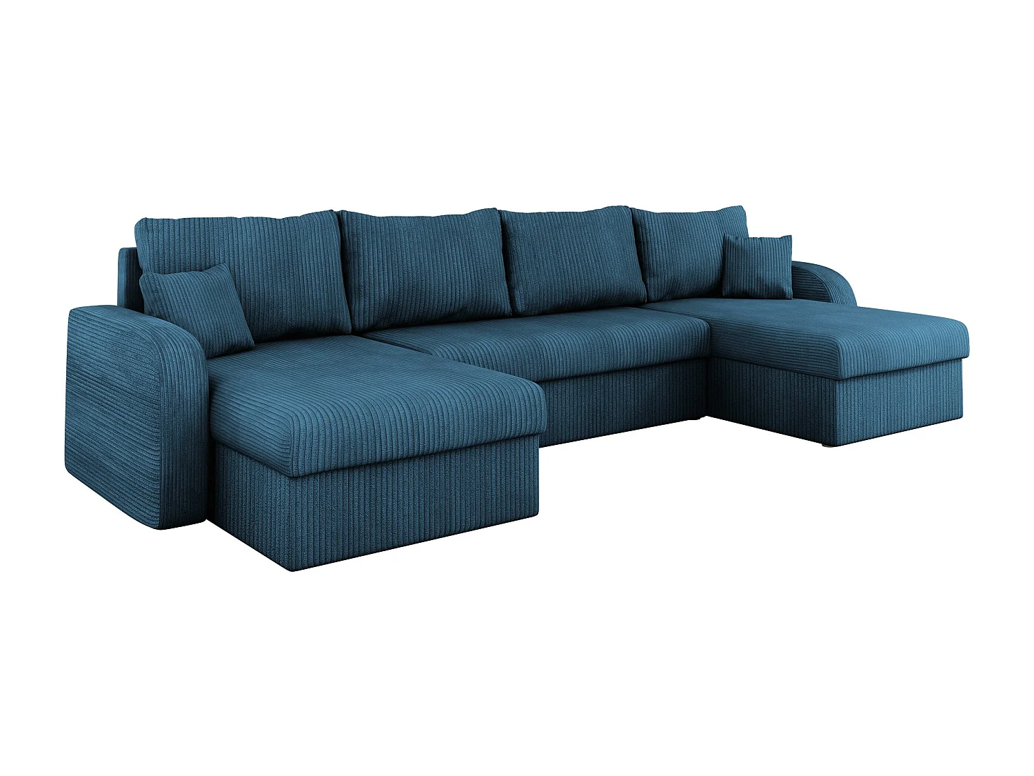 Sofá rinconero Comfivo Melissa II, Azul, Función de descanso, Almacenaje, 304x140x80cm