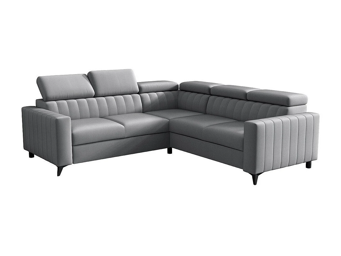 Sofá rinconero Columbus 201, Gris, Función de descanso, Almacenaje, 247x247x80cm