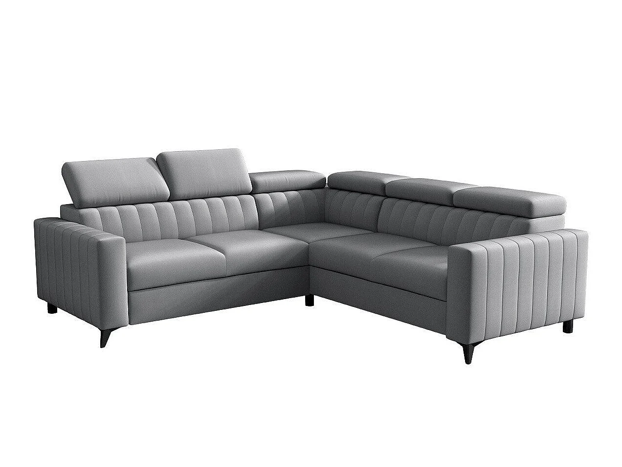 Canapé d'angle convertible 3 places en tissu gris COLUMBUS 247x247x80 cm