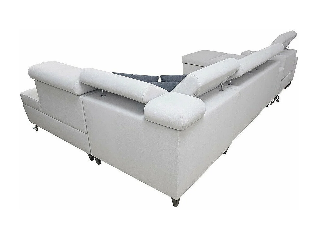 Canapé d'angle Pearland 113, Marron, Fonction de couchage, Boîte de literie, 371x221x84cm