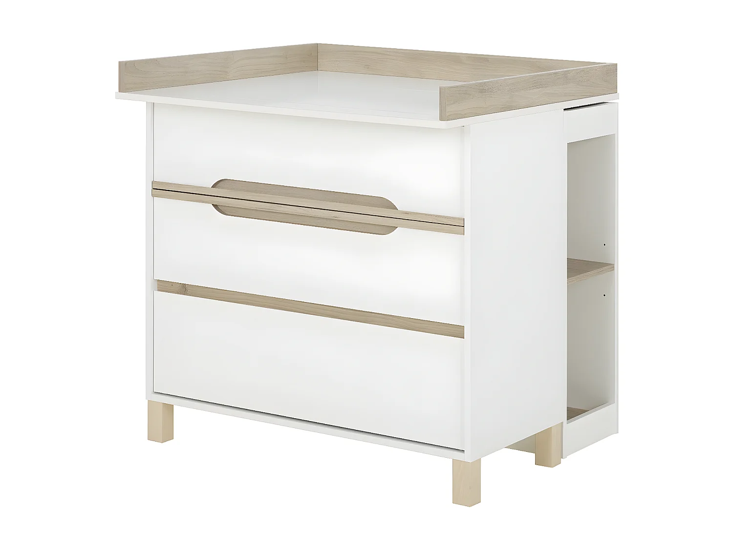 Commode à langer petite bibliothèque blanche Céleste - Fabrication Française
