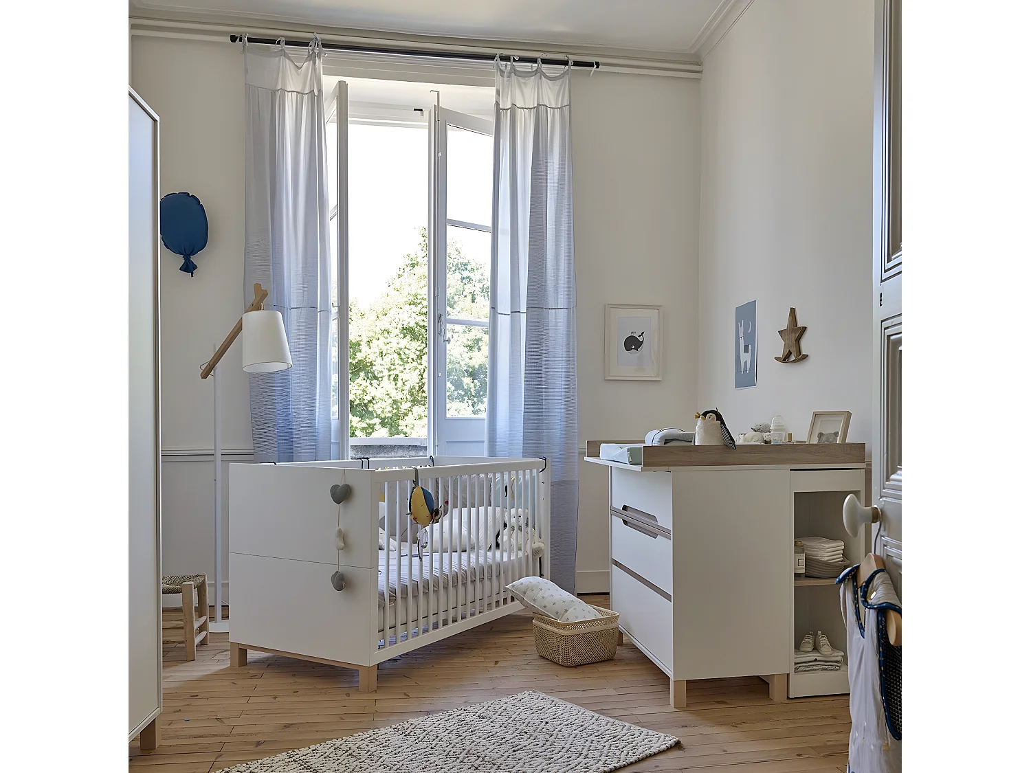 Commode à langer petite bibliothèque blanche Céleste - Fabrication Française