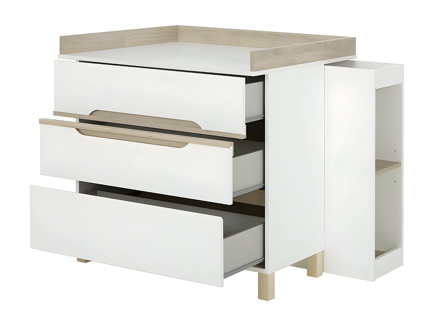 Commode à langer petite bibliothèque blanche Céleste - Fabrication Française