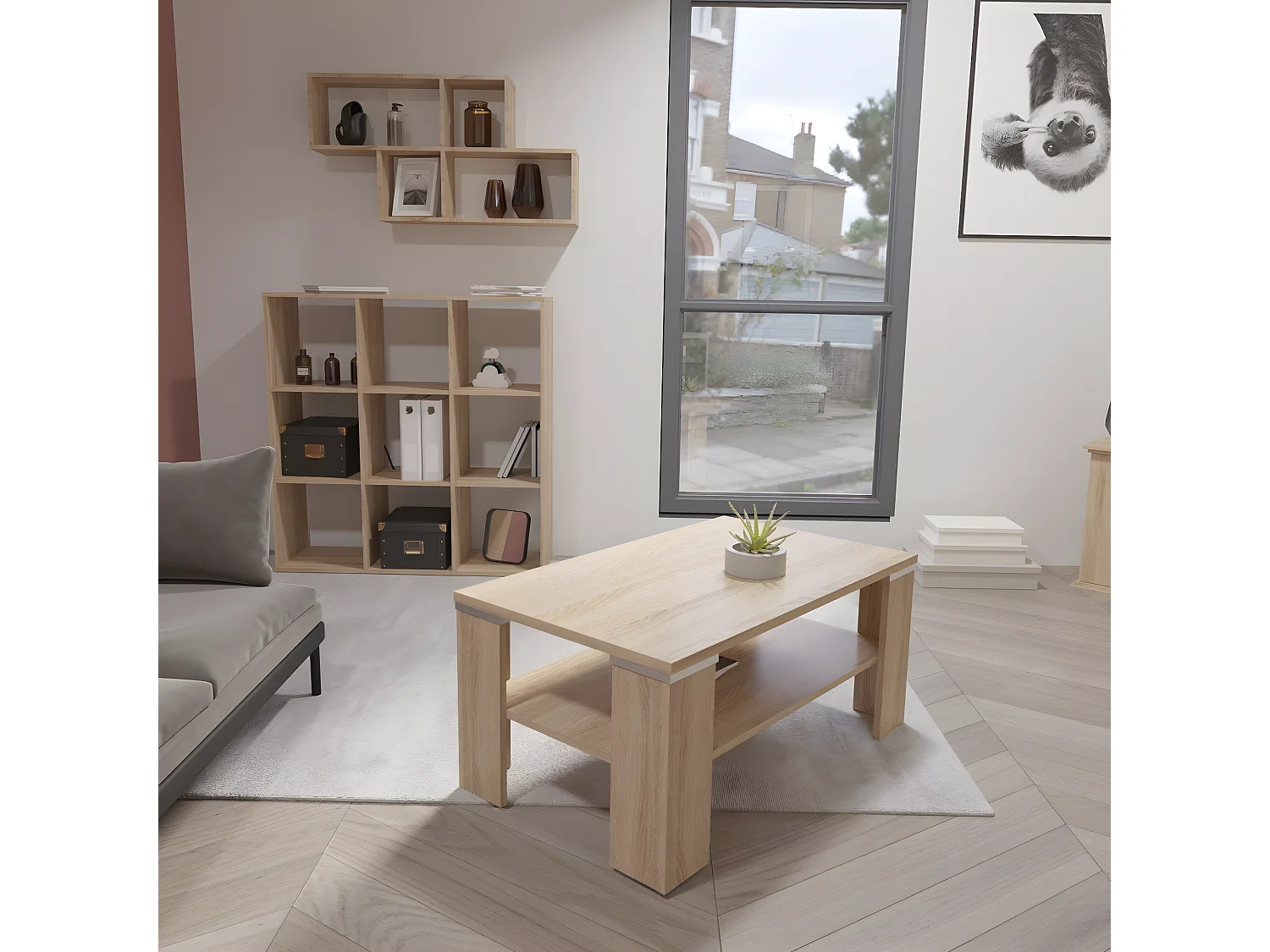 Table Basse 1 Étagère H46 cm - Bastia