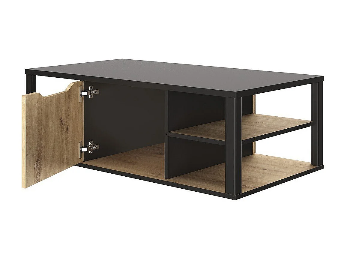 Table basse BUXTON avec rangement central - Fabrication Française