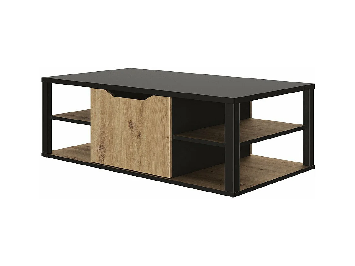 Table basse BUXTON avec rangement central - Fabrication Française