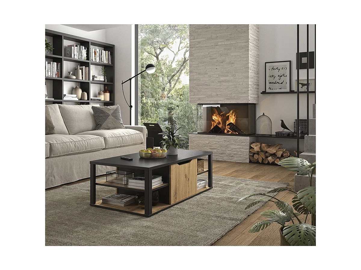 Tavolo basso con scomparti centrali - BUXTON