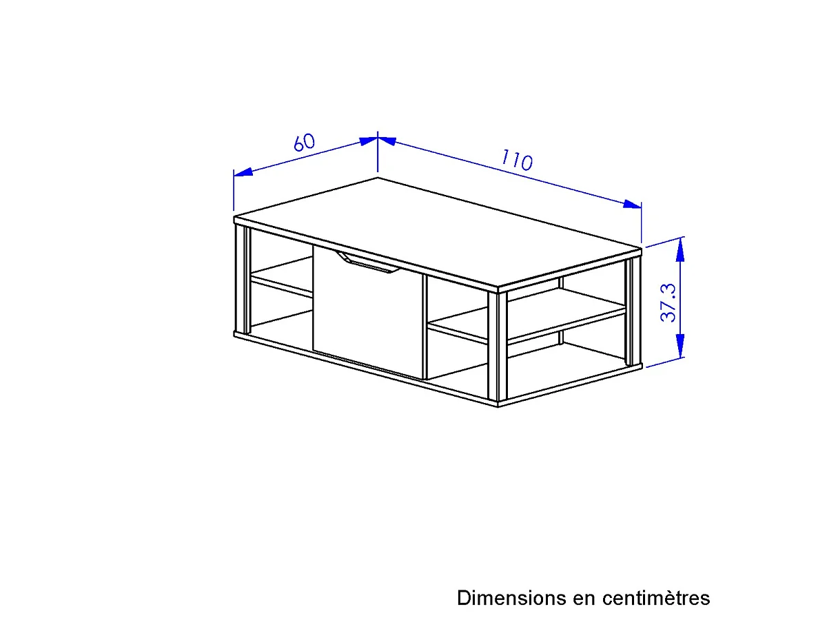Tavolo basso con scomparti centrali - BUXTON