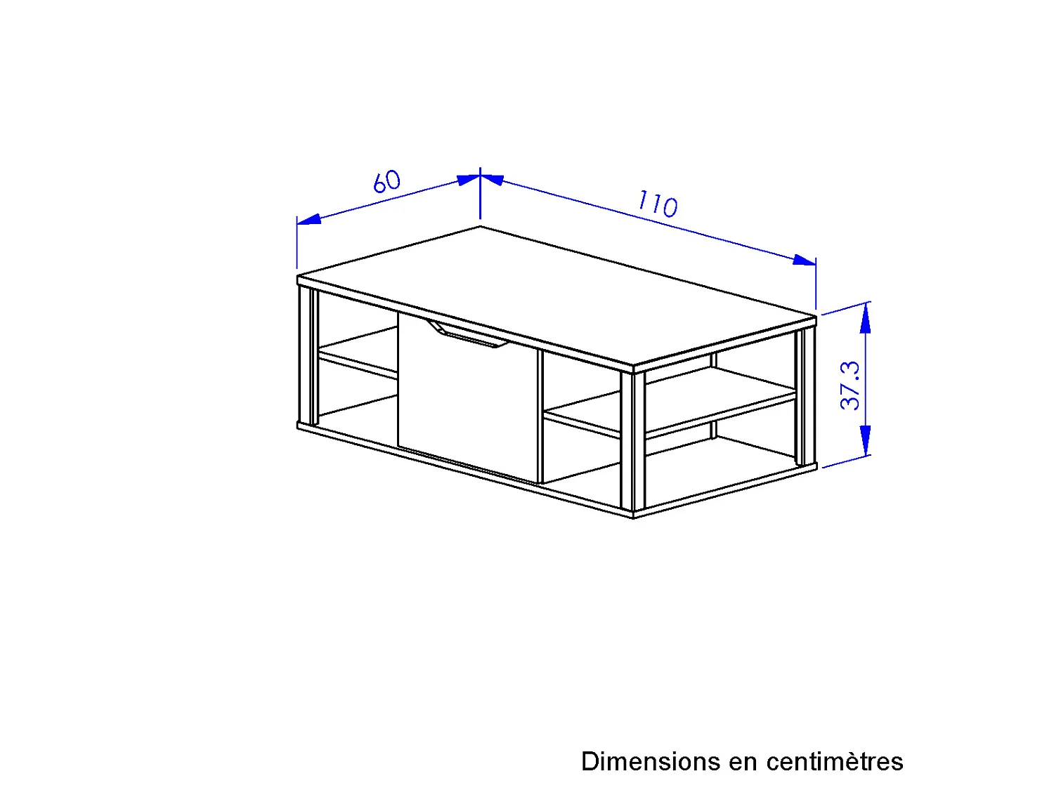 Tavolo basso con scomparti centrali - BUXTON