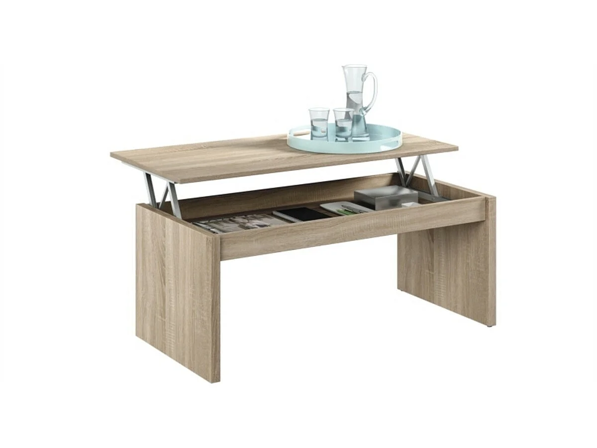Table basse à plateau relevable L102 x H43/54 cm