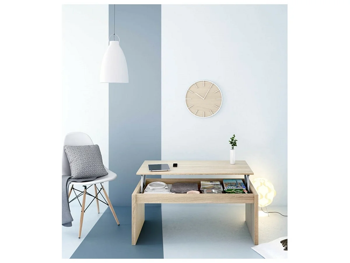 Table basse à plateau relevable L102 x H43/54 cm