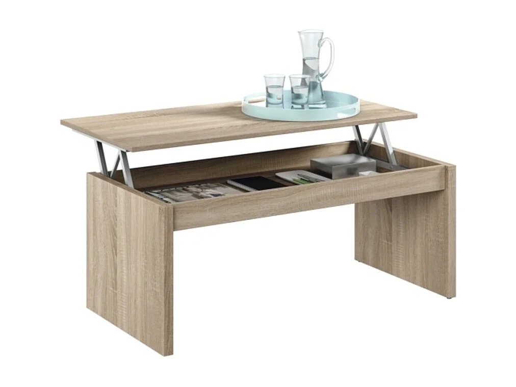 Table basse à plateau relevable L102 x H43/54 cm