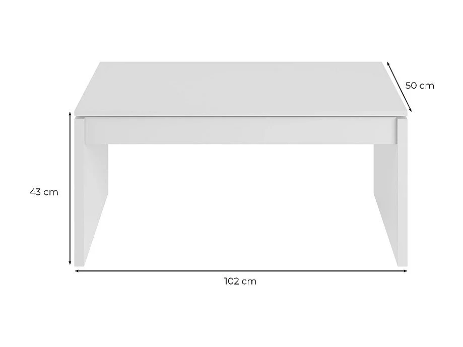 Table basse à plateau relevable L102 x H43/54 cm