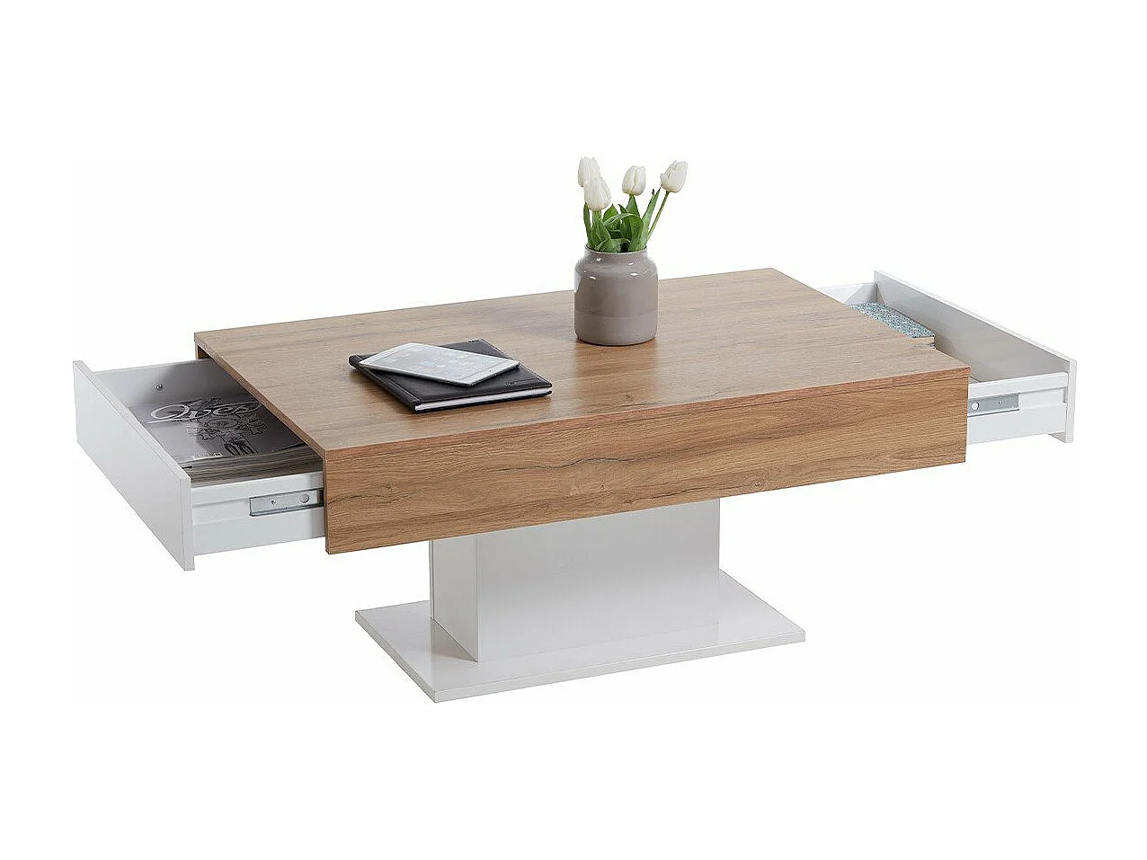 Table Basse avec Rangements Cachés L100cm - Avola