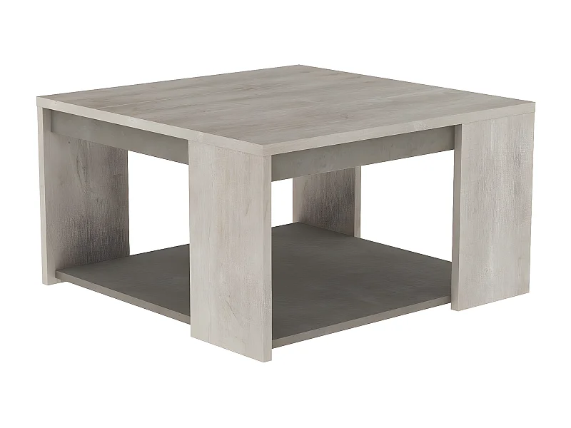 Table Basse Carrée L80 cm - Décor chêne et béton - Antibes