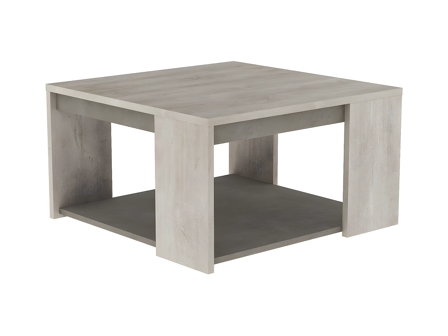 Table Basse Carrée L80 cm - Décor chêne et béton - Antibes
