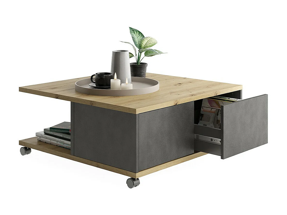 FMD Mobiler Couchtisch Artisan-Eiche