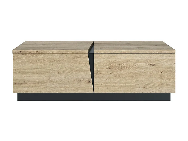 Table basse effet bois chêne  1 tiroir & niche fabriquée en france