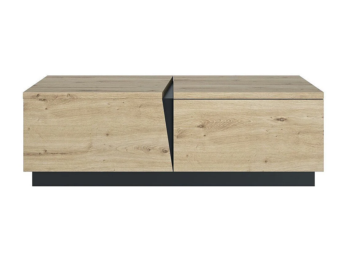 Table basse effet bois chêne  1 tiroir & niche fabriquée en france