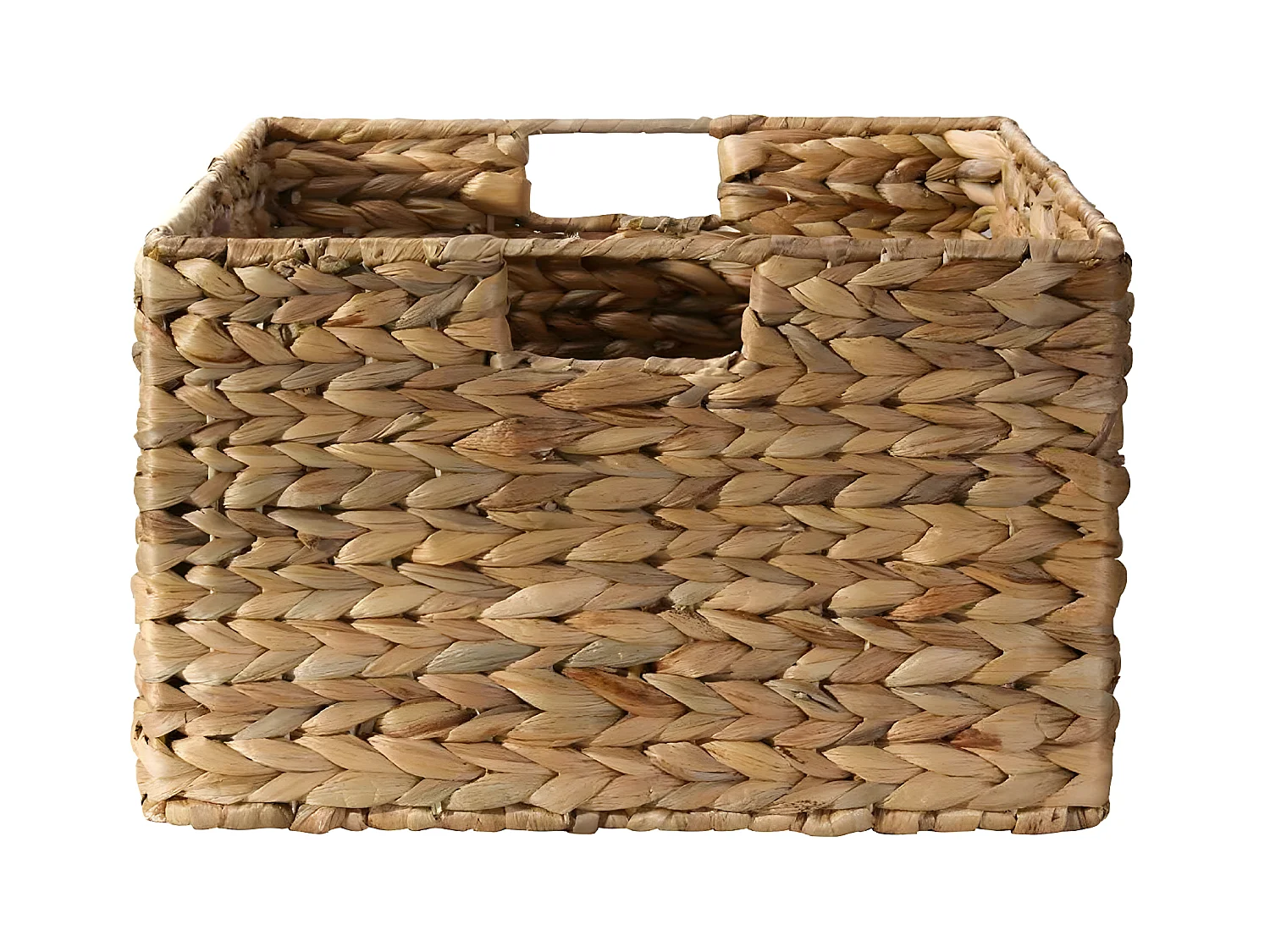 Panier en jacinthe d'eau armature métal - hauteur 20 cm
