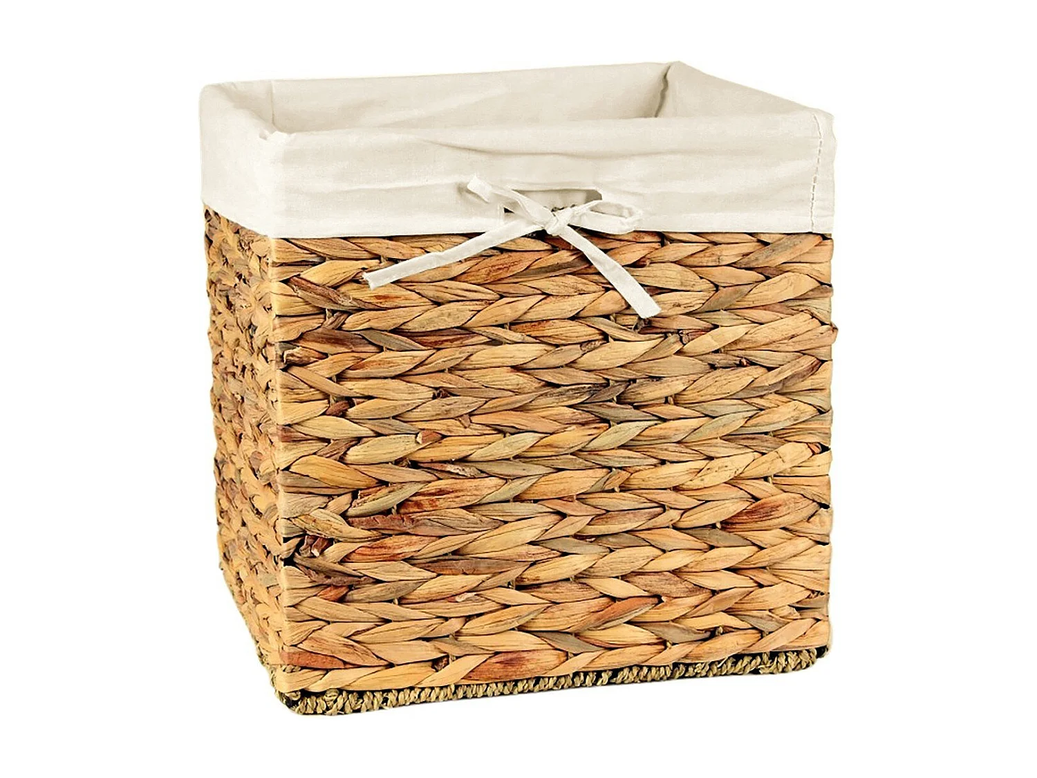 Cesto contenitore in giacinto d'acqua - 32 cm x 32 cm x 32/33 cm