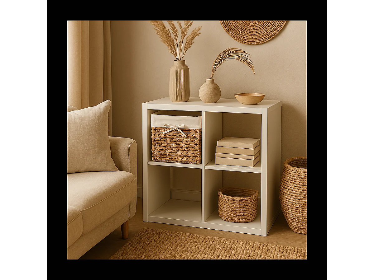 Cube de rangement en jacinthe d'eau - 32x32x32/33cm