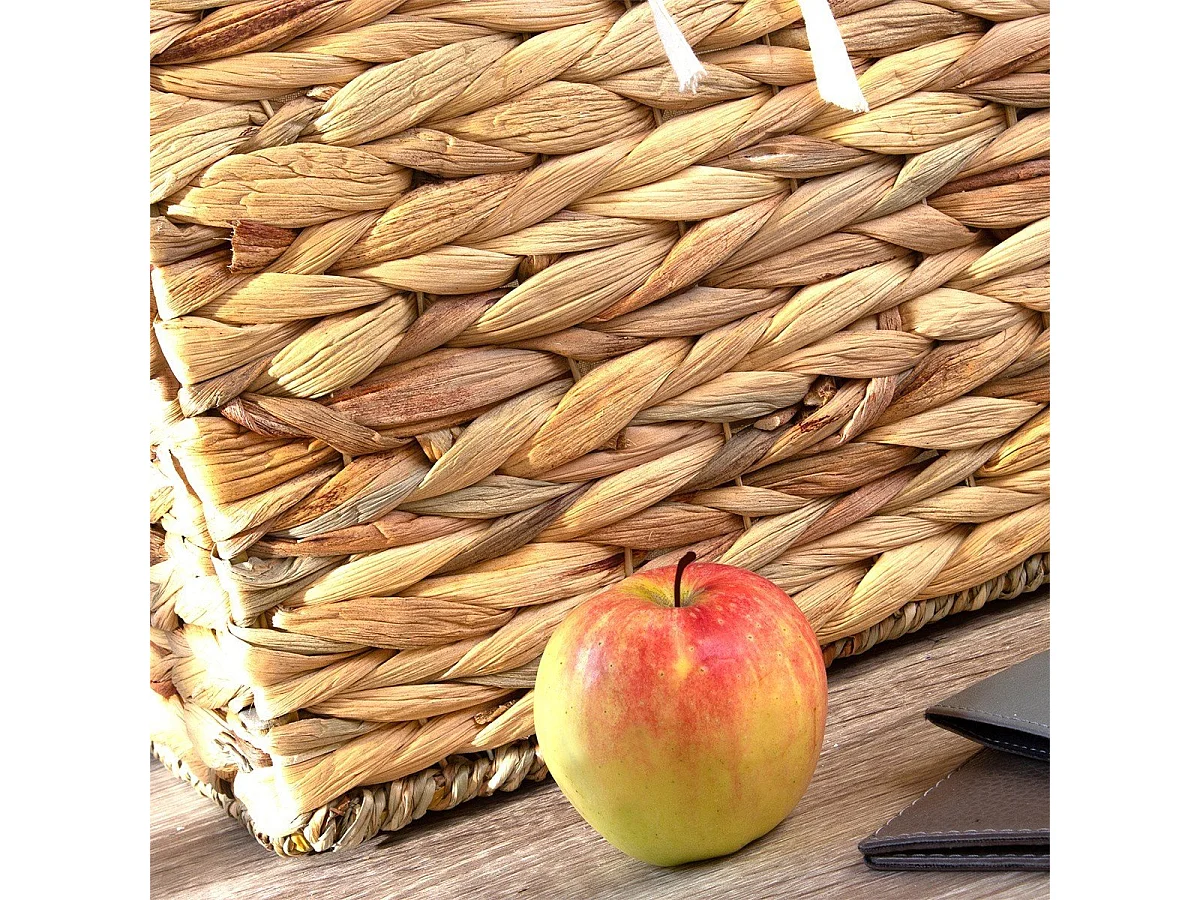 Cube de rangement en jacinthe d'eau - 32x32x32/33cm