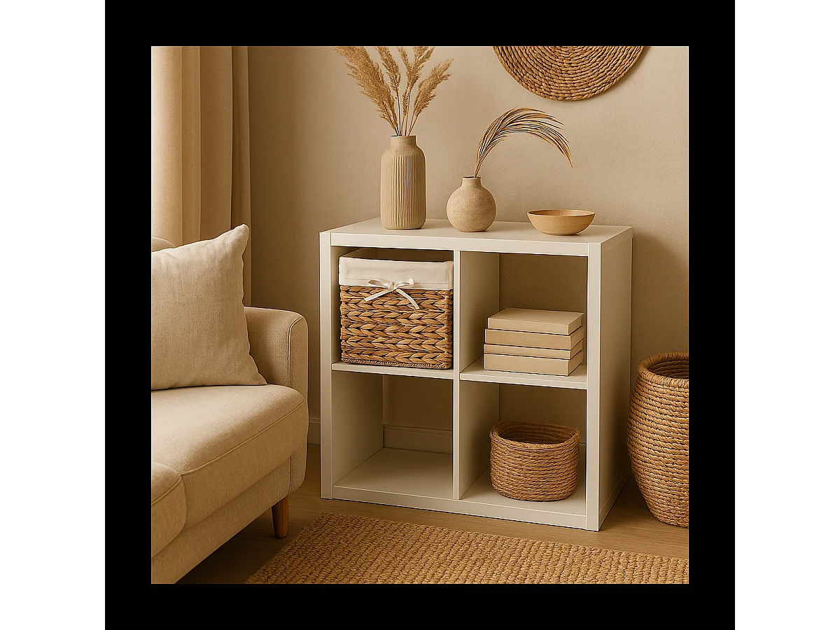 Cube de rangement en jacinthe d'eau - 32x32x32/33cm