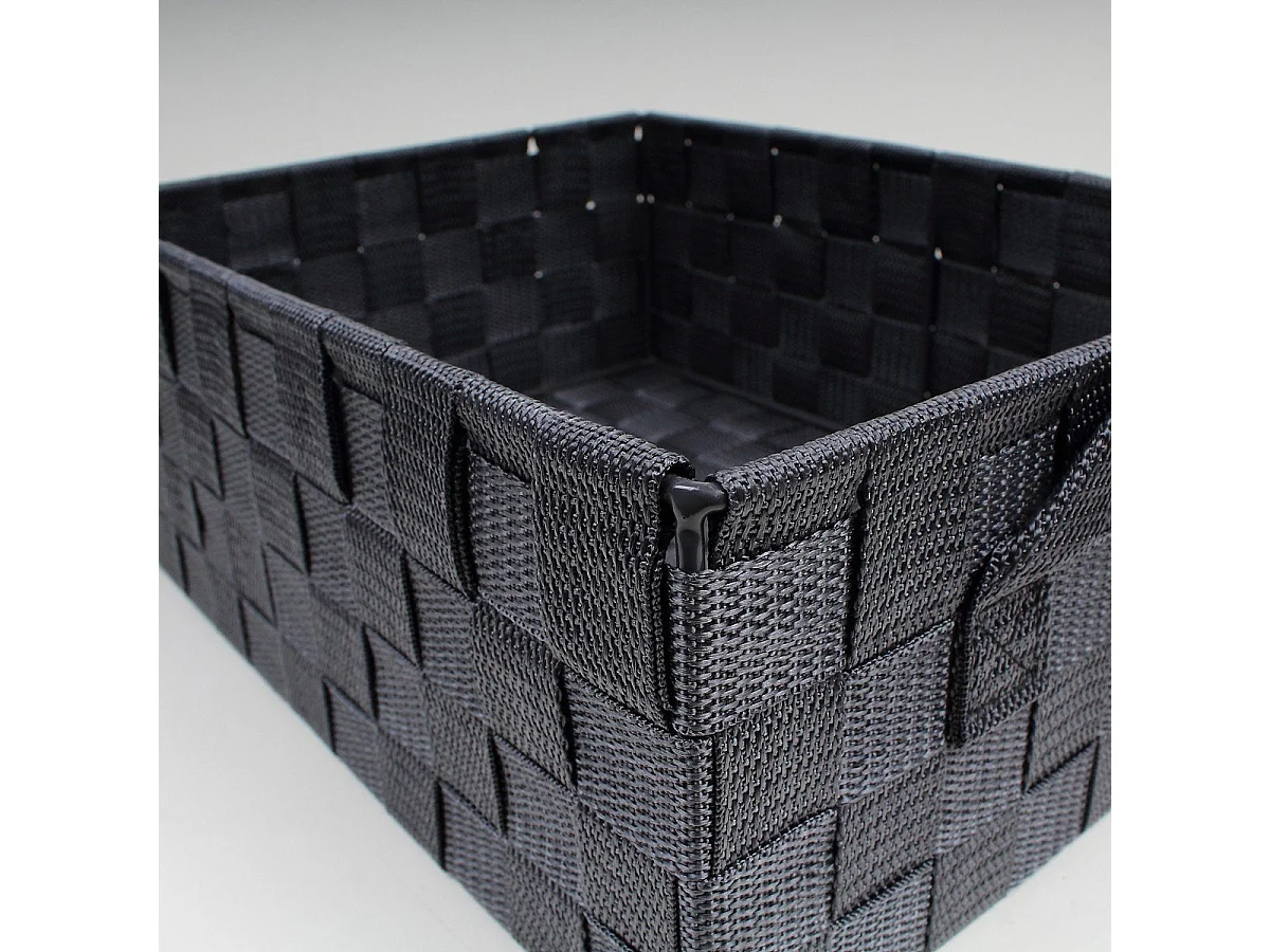 Cesto cinza com alças - 20x14x8cm