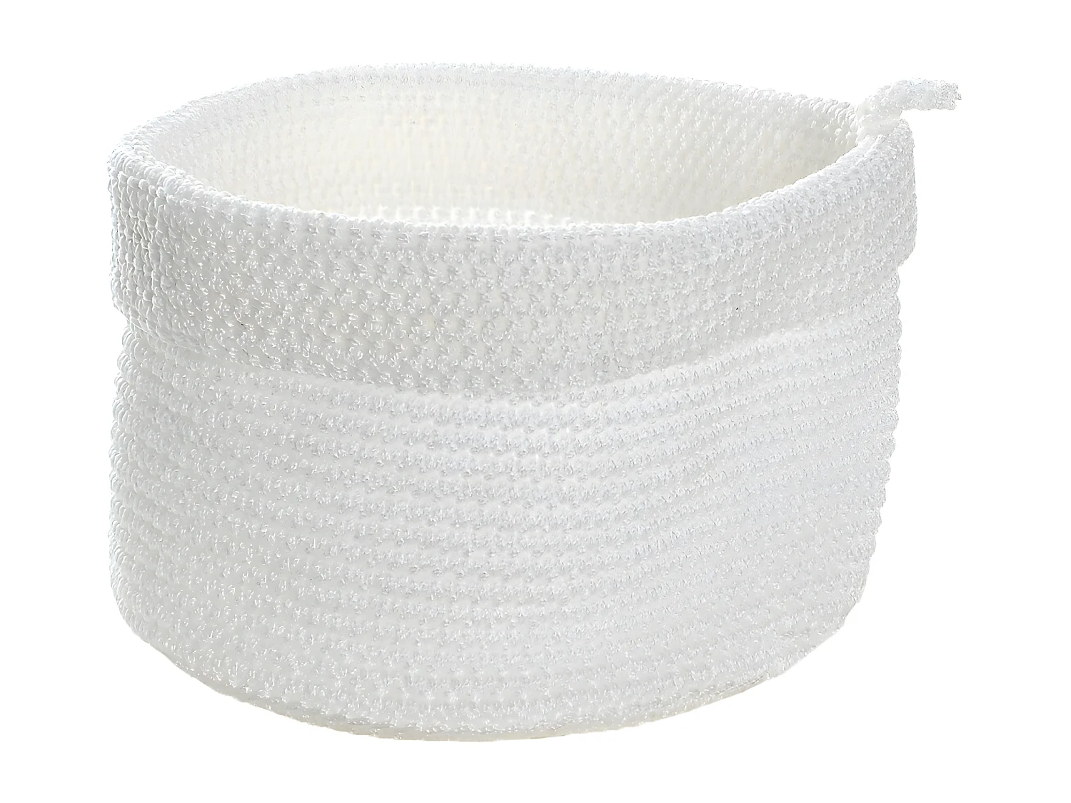 Panier rond maille crochet blanc grand modèle