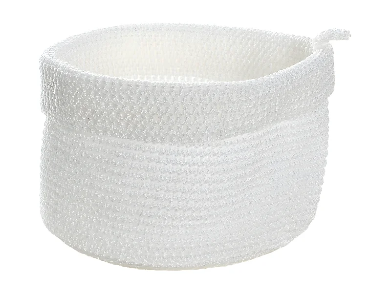 Panier rond maille crochet blanc grand modèle