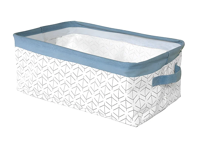 Witte en roze mand met 2 handvatten 43x26x16cm