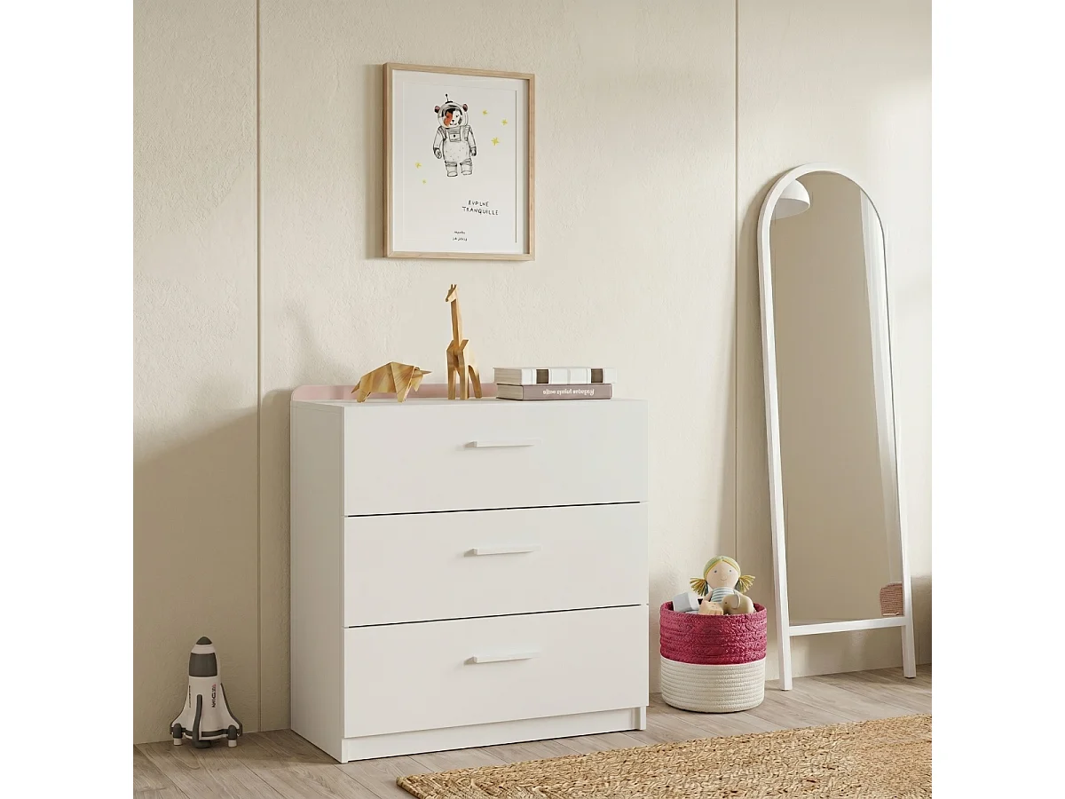 Cesto bicolor branco e rosa em corda