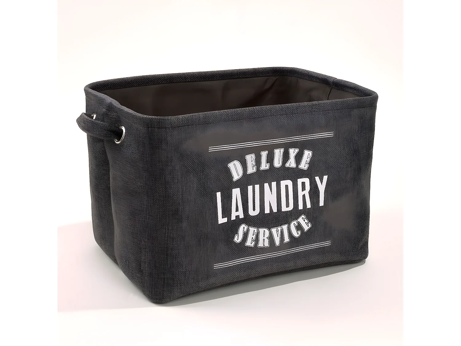 Lot de 3 paniers à linge en toile grise