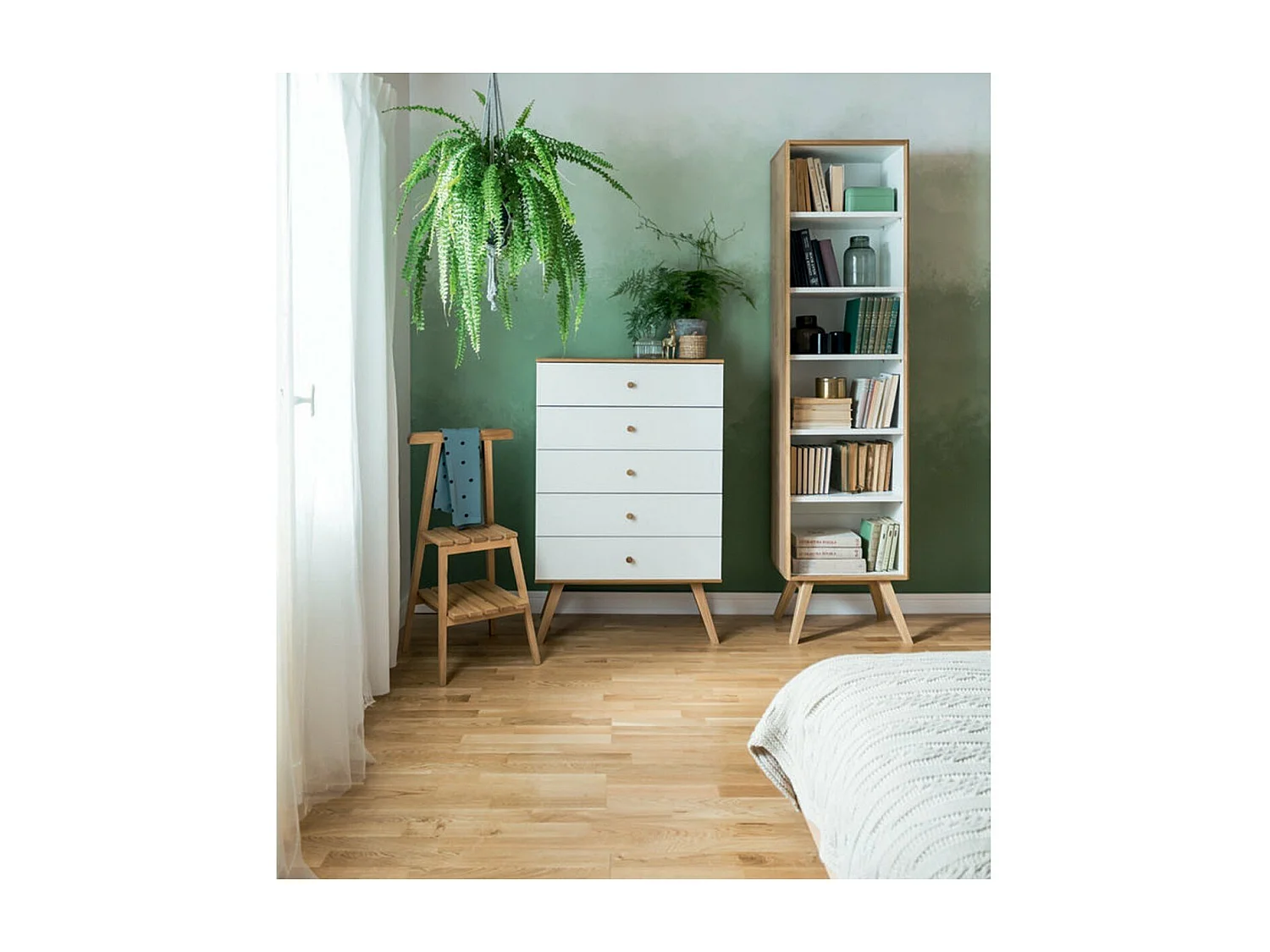 Bücherregal mit 5 Regalen H207,5 cm - NATURE