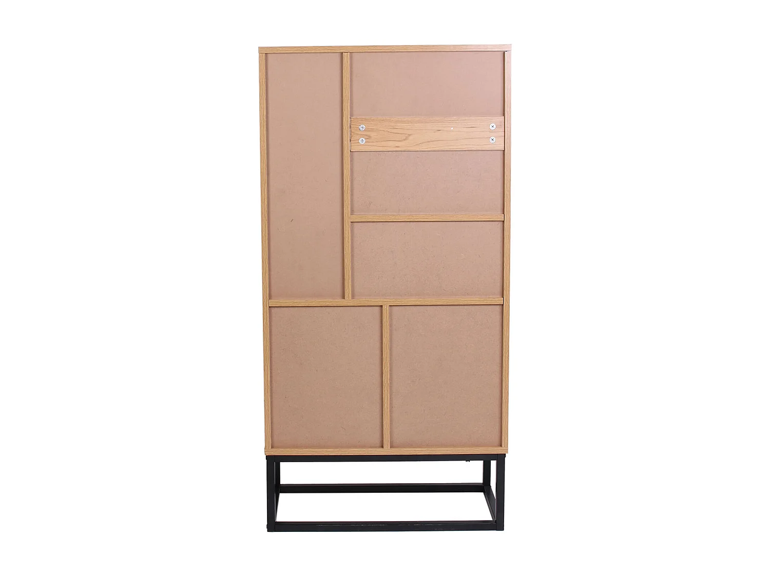 Bibliotheque Bois Et Metal Abbott Marron, Noir