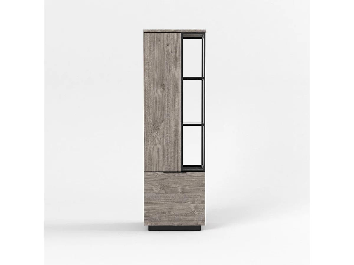 Bibliothèque avec vitrine 2 portes Snapp -  Fabrication Française