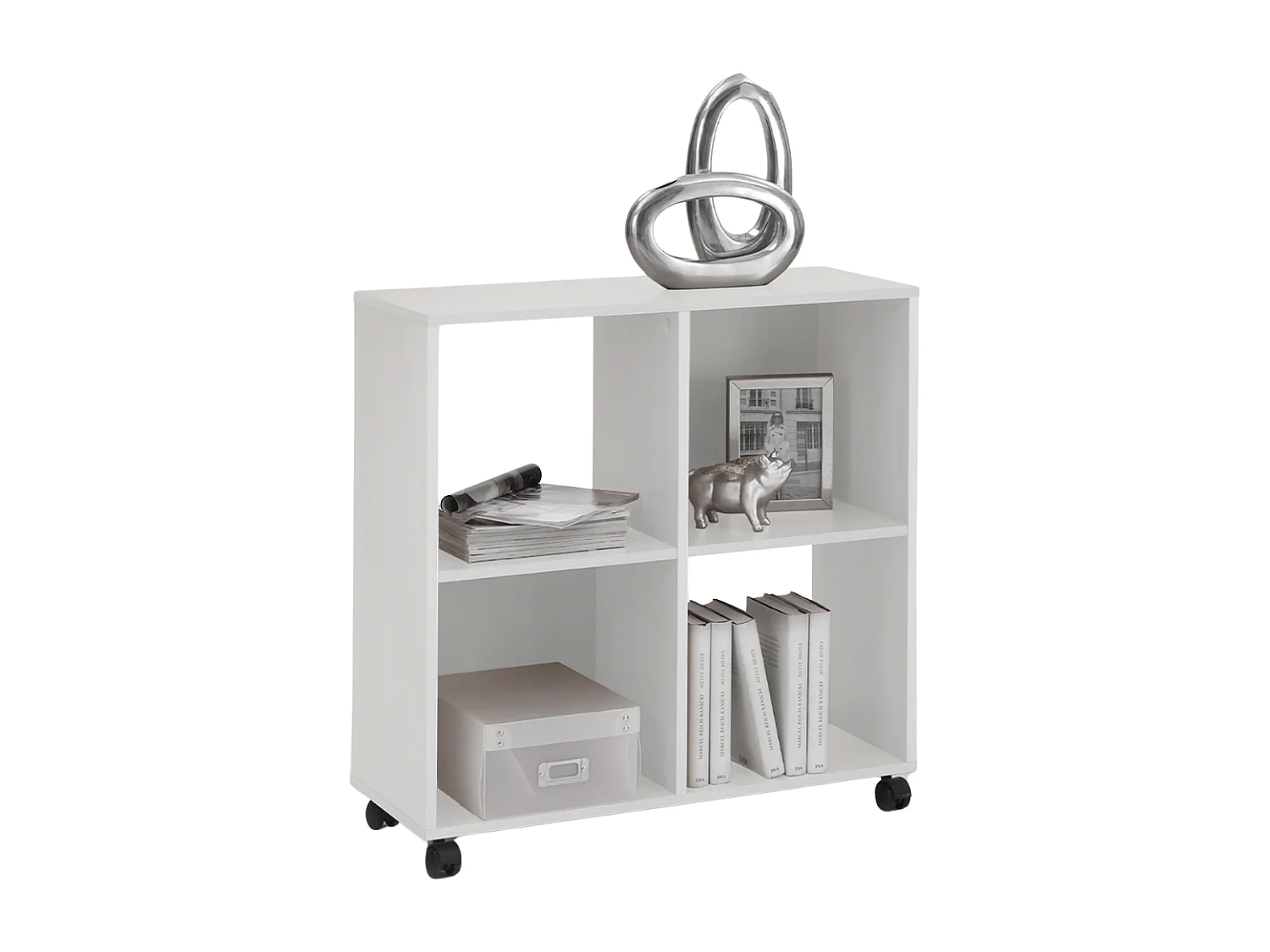 Bibliothèque sur Roulettes avec 4 Casiers - Sprint