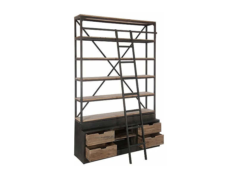 Etagère style industriel 5 niveaux à échelle