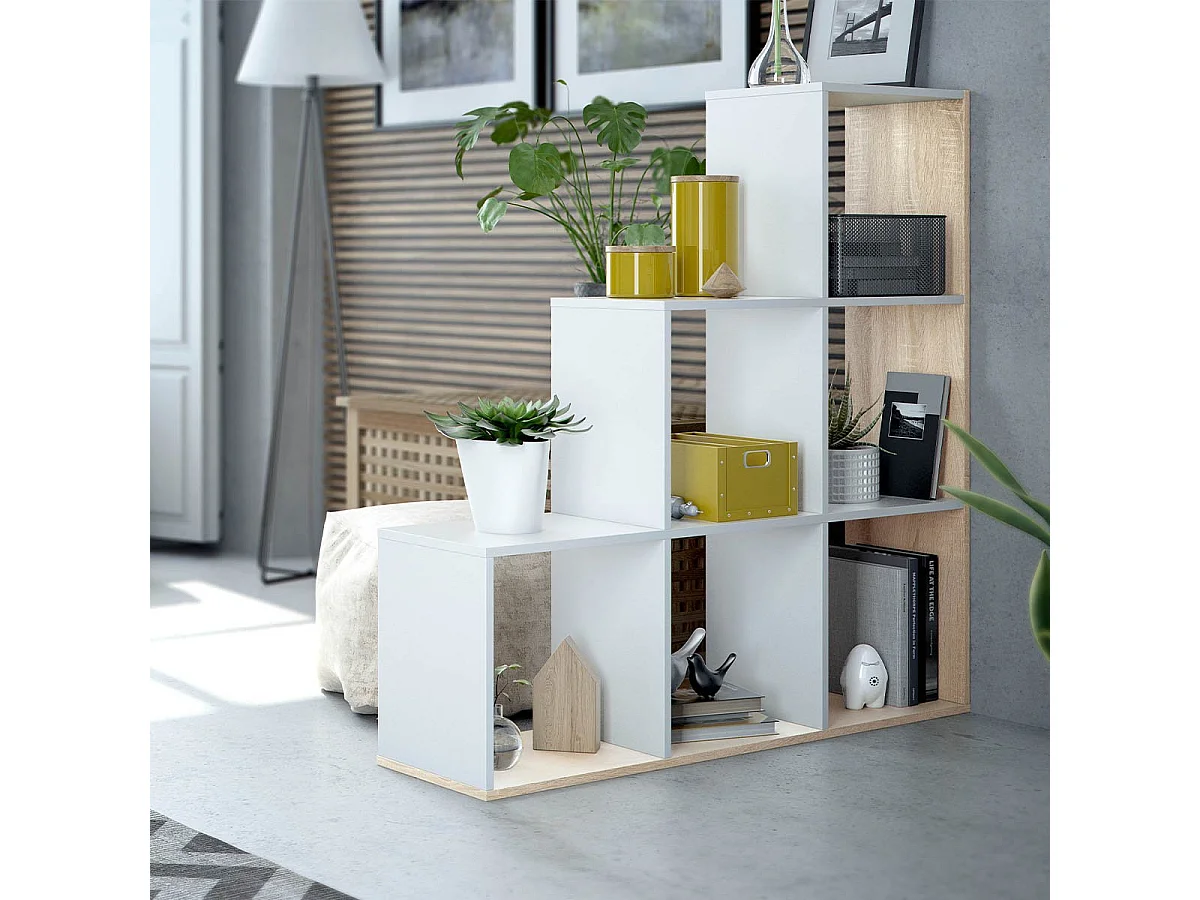 Bibliothèque escalier 6 cases Step - H110 cm