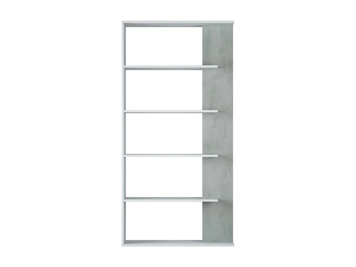 Estantería Loras 5 niveles blanco/cemento 180x90x25 cm - Separador de ambientes
