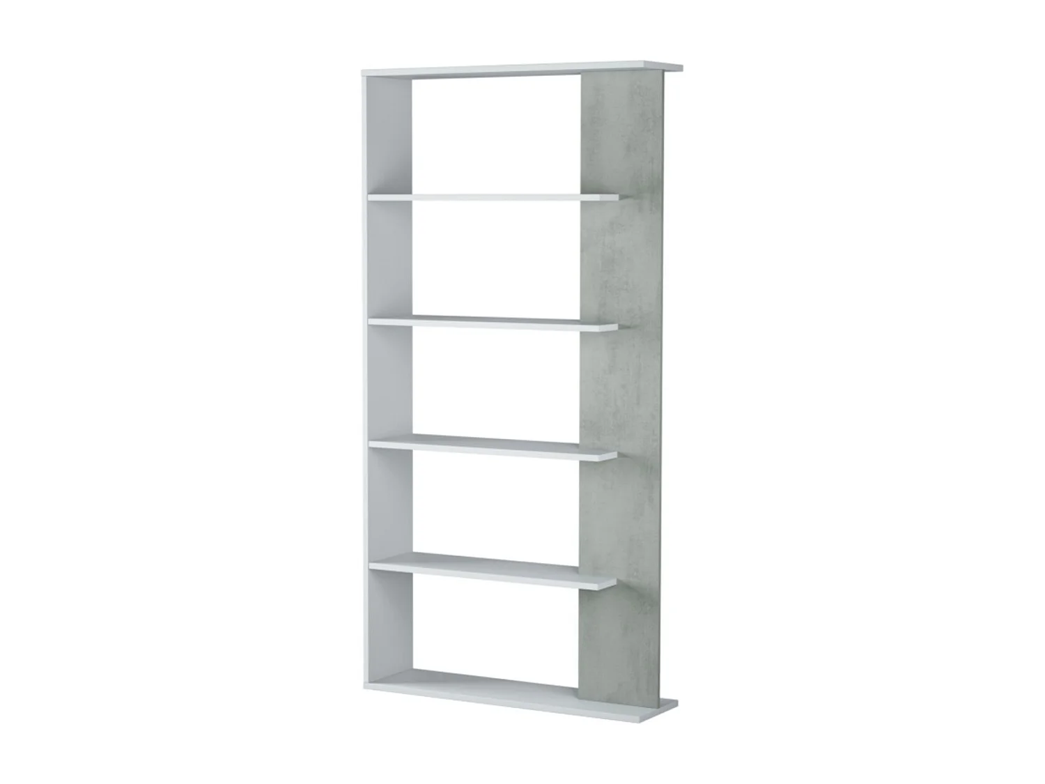 Industriële Boekenkast Cement/Wit 5 Planken 90x180 cm