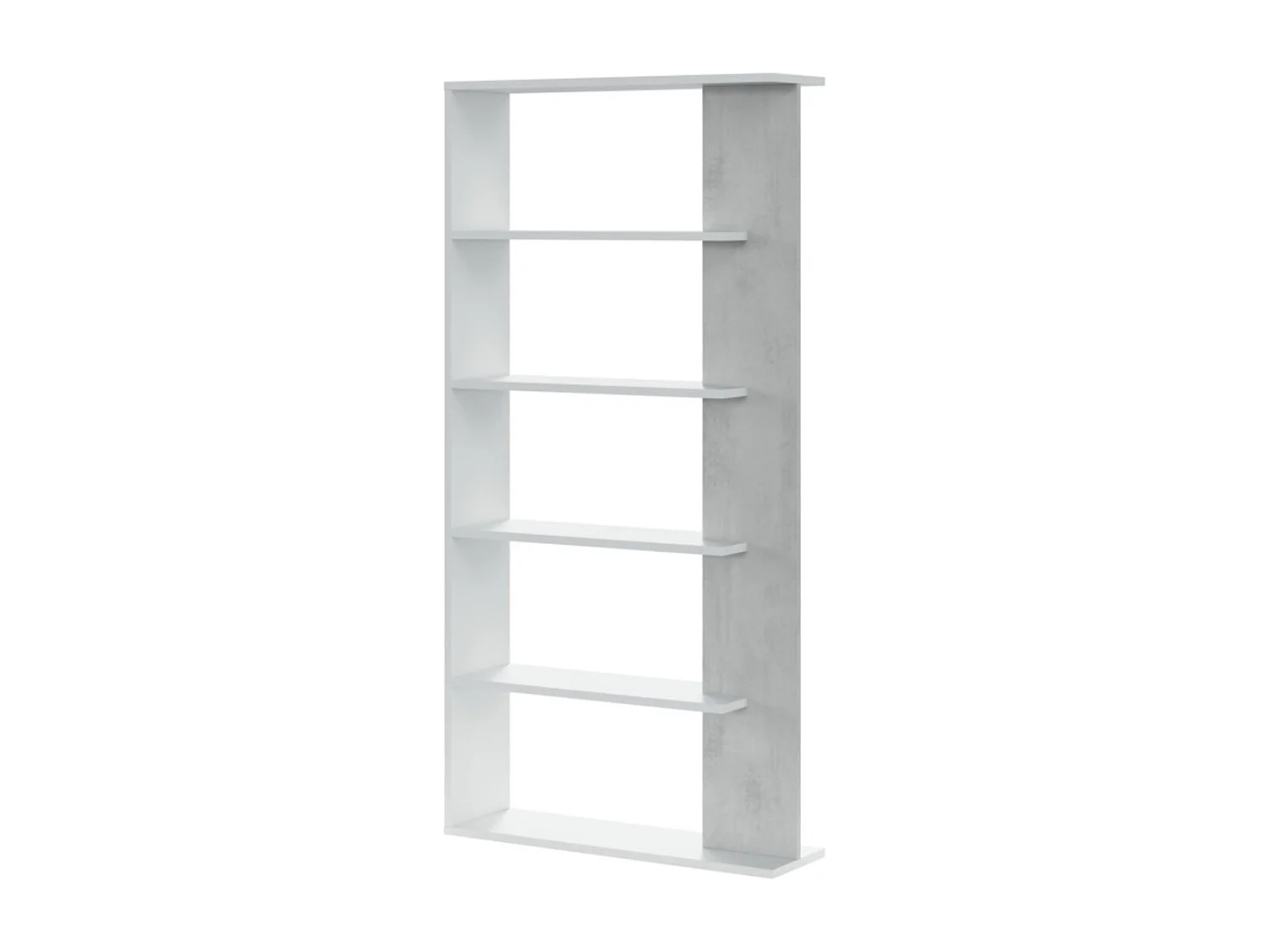 Industriële Boekenkast Cement/Wit 5 Planken 90x180 cm