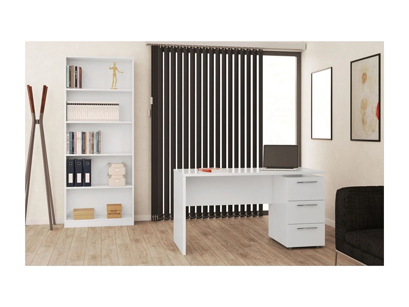 Moderne Witte Matte Boekenkast 201x80x28 cm